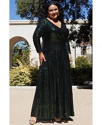 Celebrations by Sydney's Closet Women's Long Sleeve Sequin Formal Dress