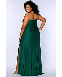 Sydney's Closet Women's Strapless Corset Slim Fitted Gown