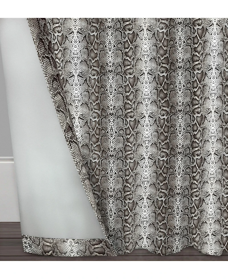 Kate Aurora Safari Living 2 Piece Python Room Darkening Grommet Top Curtain Panels - Brown 84 in. Long
