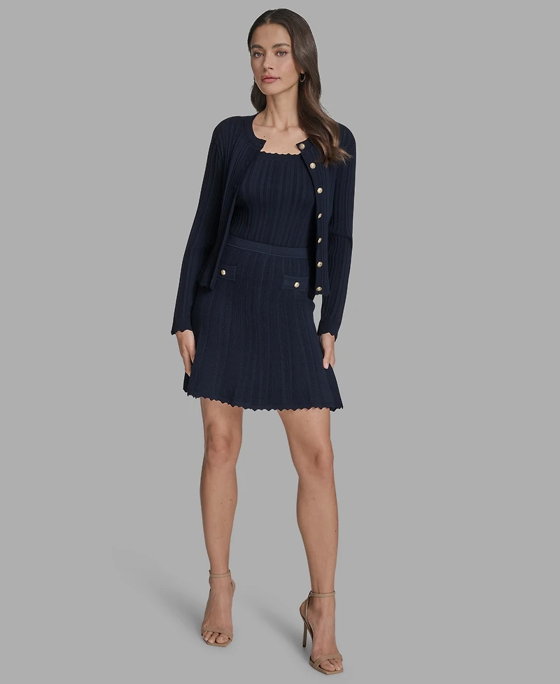 Bcbg Women's Textured-Knit Cropped Cardigan
