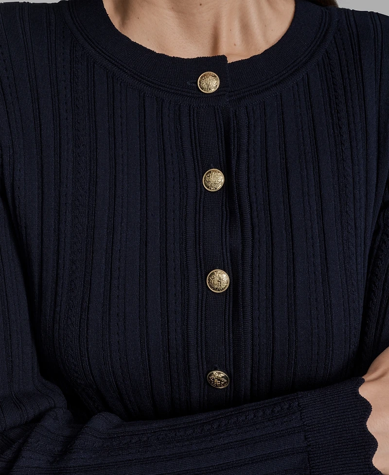 Bcbg Women's Textured-Knit Cropped Cardigan