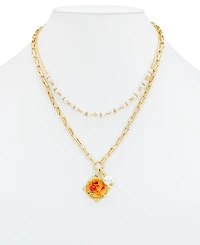 Patricia Nash Beaded Gold-Tone Double Strand Necklace, 18" + 3" extender