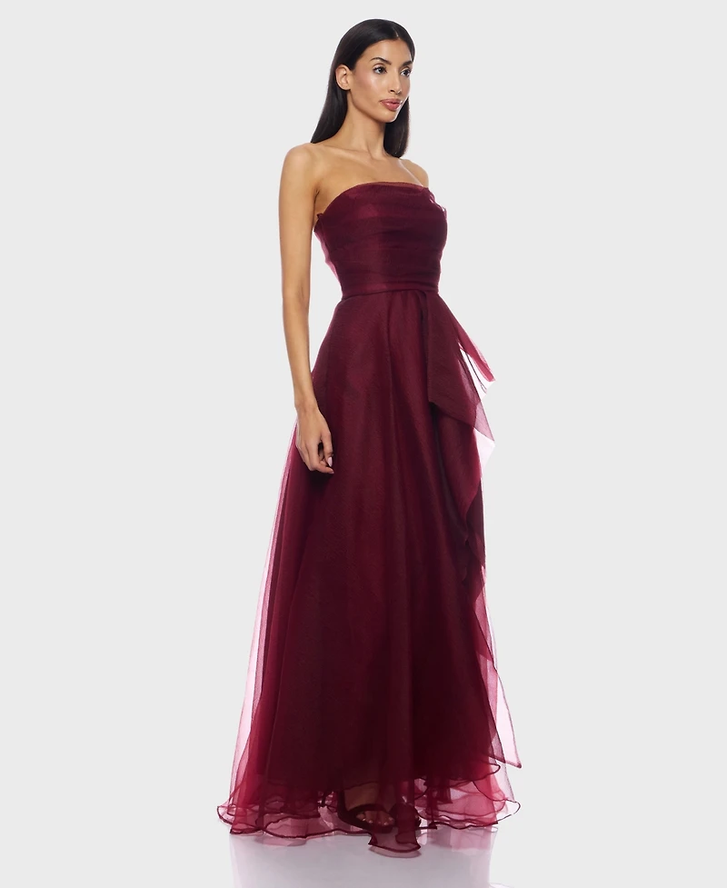B Darlin Juniors' Asymmetric Drape Strapless Ball Gown, Created for Macy's