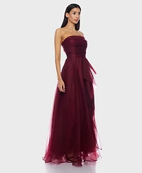 B Darlin Juniors' Asymmetric Drape Strapless Ball Gown, Created for Macy's
