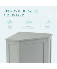 Casainc 31.4"H Triangle Corner Bathroom Cabinet, Adjustable Shelf