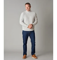 LuxLined Men's Itch-Free Merino Wool Mock Neck Sweater with Soft Inner Lining