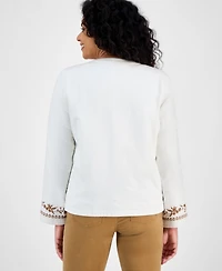 Style & Co Petite Embroidered Edge Jacket, Macy's Exclusive