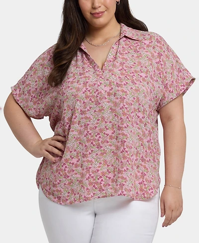 Nydj Plus Becky Short Sleeve Pullover Top