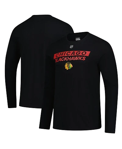Fanatics Men's Black Chicago Blackhawks Authentic Pro Primary Logo Long Sleeve T-Shirt