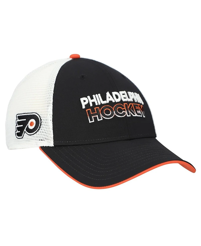Fanatics Men's Black/White Philadelphia Flyers Adjustable Meshback Hat