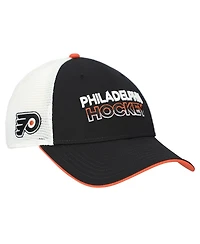 Fanatics Men's Black/White Philadelphia Flyers Adjustable Meshback Hat