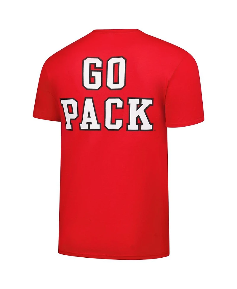 Fanatics Unlabeled Men's Red Nc State Wolfpack Basic Stacked Mascot T-Shirt
