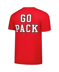 Fanatics Unlabeled Men's Red Nc State Wolfpack Basic Stacked Mascot T-Shirt