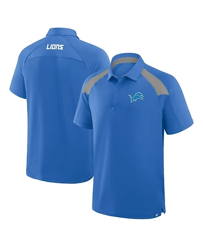 Fanatics Men's Blue Detroit Lions Back Around Raglan Polo Shirt