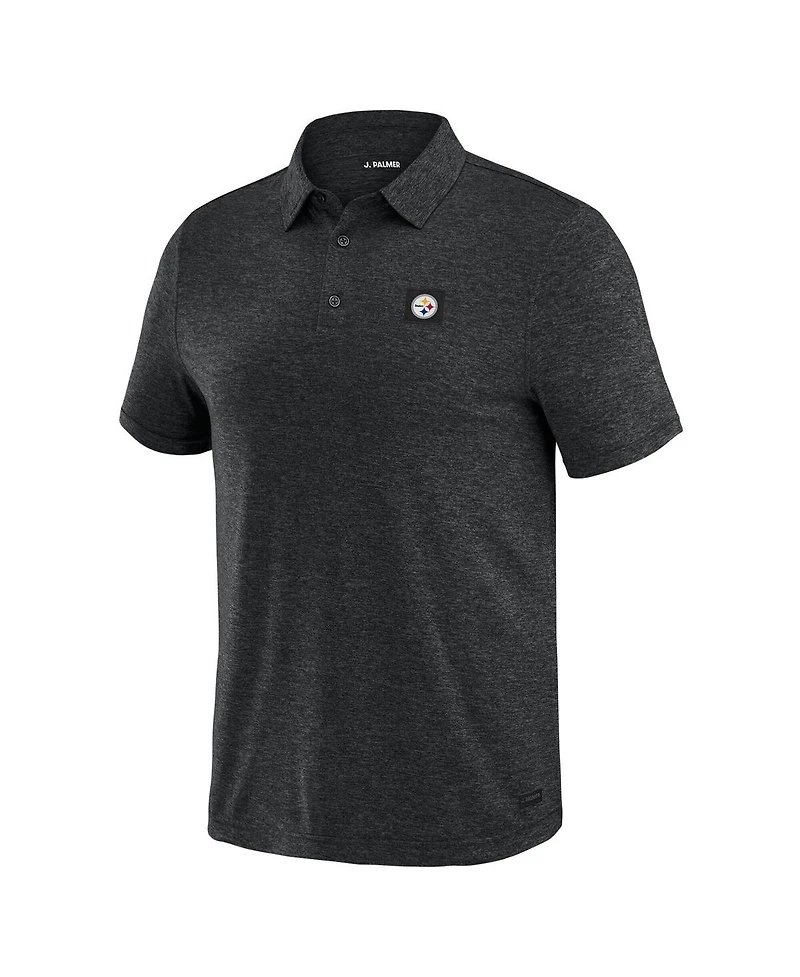 J. Palmer Men's Black Pittsburgh Steelers Four Down Polo Shirt