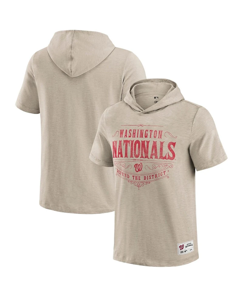 Darius Rucker Collection by Fanatics Men's Tan Washington Nationals Distressed Hoodie T-Shirt