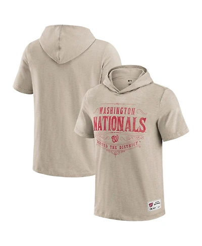 Darius Rucker Collection by Fanatics Men's Tan Washington Nationals Distressed Hoodie T-Shirt