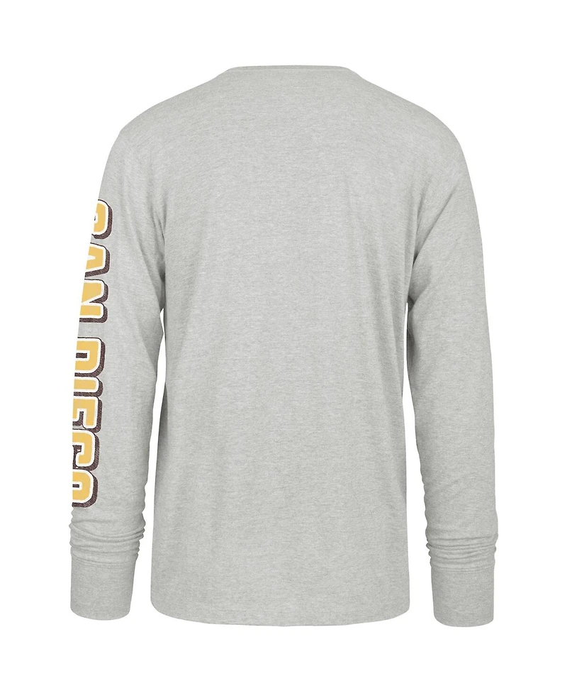 47 Brand Men's Gray San Diego Padres Fair Ball Franklin Long Sleeve T-Shirt