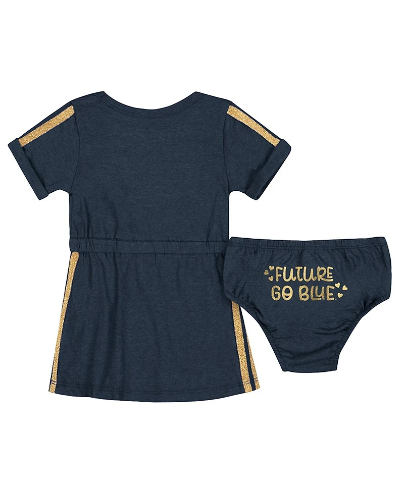 Colosseum Baby Boys and Girls 2-Piece Navy Michigan Wolverines Xur Dress Bloomer Set