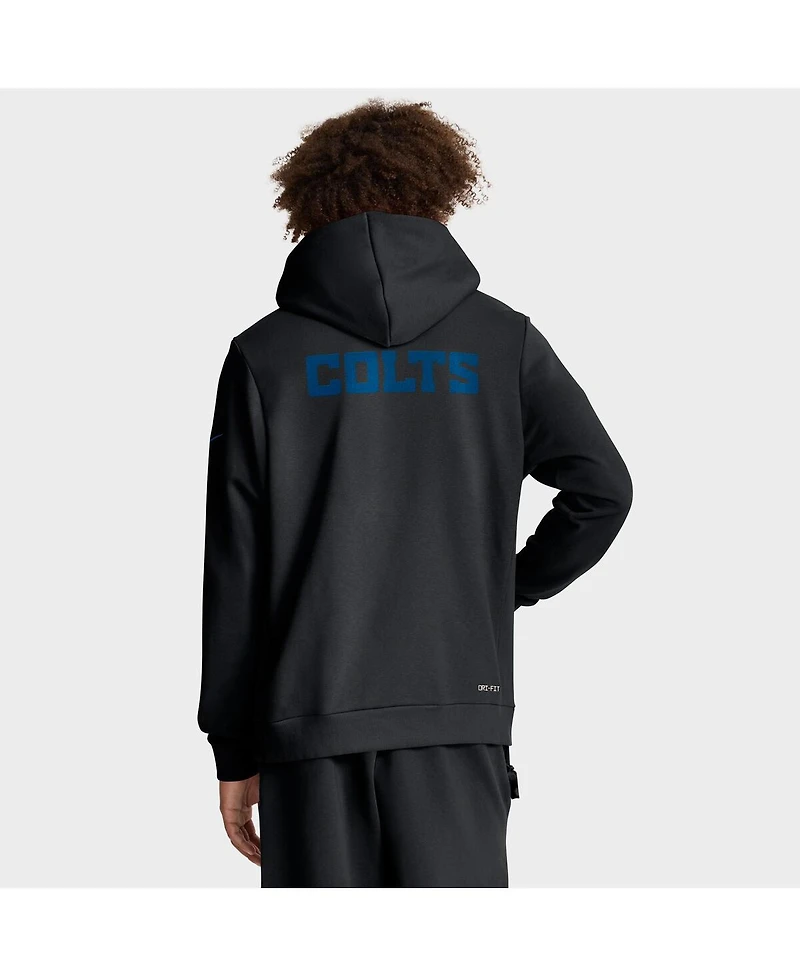 Nike Men's Black Indianapolis Colts Sideline Alt 2 Tight Coverage Performance Pullover Hoodie