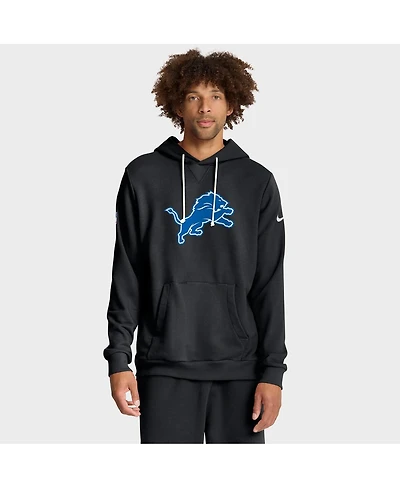 Nike Men's Black Detroit Lions Sideline Offensive Set Play Performance Pullover Hoodie