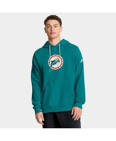 Nike Men's Aqua Miami Dolphins Sideline Offensive Set Play Performance Pullover Hoodie