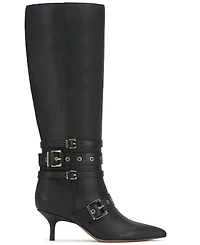 Vince Camuto Women's Tyleen Knee-High Kitten-Heel Moto Dress Boots
