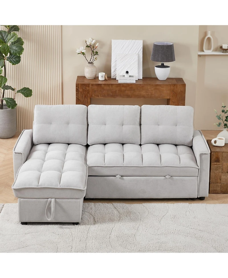 Streamdale Furniture Mh 78.75" Reclining Pull-Out Sectional Sofa