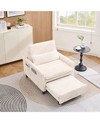 Streamdale Furniture Beige Small Space Sofa Bed with Pillow
