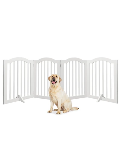 Streamdale Furniture Tall Foldable Wooden Pet Gate with Support Feet