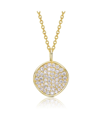 Rachel Glauber 14K Gold Plated with Clear Cubic Zirconia Pendant Necklace