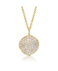 Rachel Glauber 14K Gold Plated with Clear Cubic Zirconia Pendant Necklace