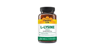 Country Life L-Lysine with B-6, 1000 Mg, 100 Tabs