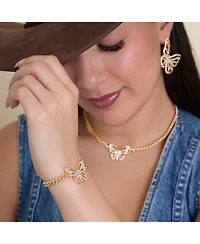Jessica Simpson Butterfly Charm Chain Bracelet