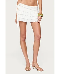 Edikted Women's Sheba Asymmetric Ruffled Mini Skort
