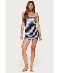 Edikted Women's Parisa Strapless Striped Knit Mini Dress