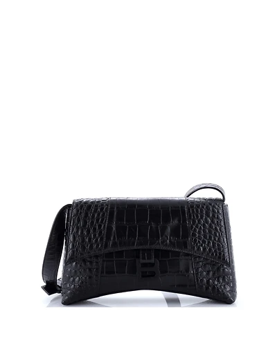 Pre-Owned Balenciaga Xs Downtown Soft Hourglass Shoulder Bag Embossed Leather