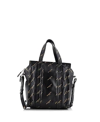 Pre-Owned Balenciaga Xs Bazar Logo Convertible Tote Printed Leather