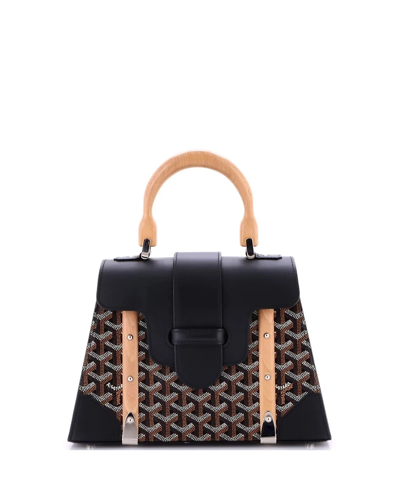 Pre-Owned Goyard Pm Saigon Top Handle Bag Coated Canvas with Leather
