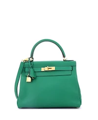 Pre-Owned Hermes Kelly 28 Handbag Evercolor with Gold Hardware