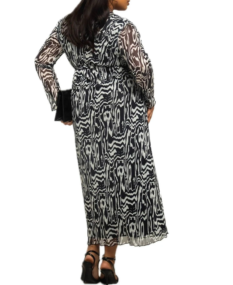 Fashion-szn Curve Women's Monochrome Print Midaxi Dress