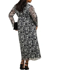 Fashion-szn Curve Women's Monochrome Print Midaxi Dress