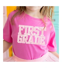 Sweet Wink Little and Big Girls First Grade Sequin Patch Short Sleeve T-Shirt