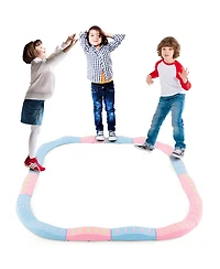 Gymax Kids Colored Balance Beams w/ Non-slip Textured Surface Bottom Pad Multicolor