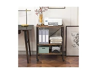 3-Tier Kitchen Baker's Rack with Microwave Shelf, Storage Hooks, and Utility Cart