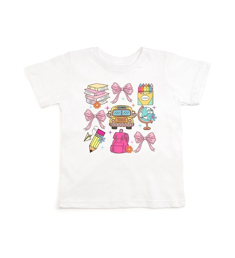 Sweet Wink Little and Big Girls Coquette School Doodle Short Sleeve T-Shirt
