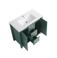 Csainc 36" Vanity w/ Undermount Sink, 2 Doors & 2 Drawers, Soft-Close, Compact Storage Combo