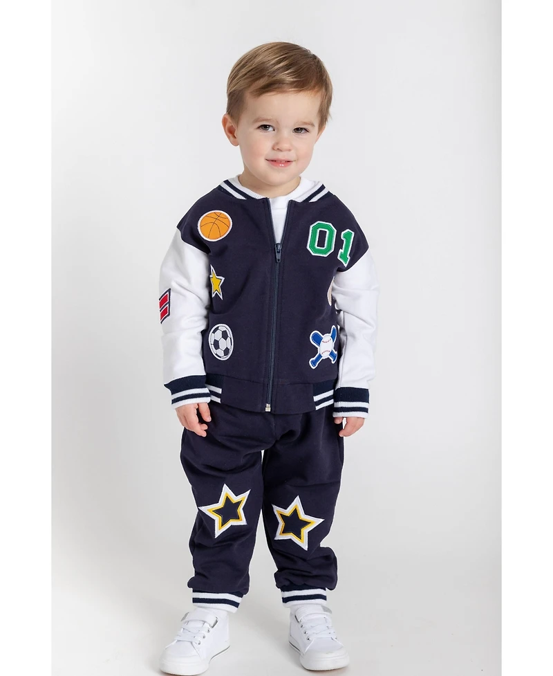 Florence Eiseman French Terry Varsity Sports Jacket