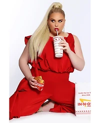 Celebrations by Sydney's Closet Women's Crepe Ruffle Jumpsuit