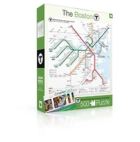 New York Puzzle Company Boston T Map 500 Piece Puzzle